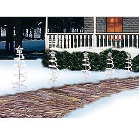 New Spiral Tree Pathway Markers 5 Pack Christmas Outdoor Yard Decoration Home
