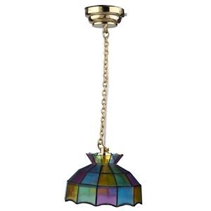 Dollhouse Houseworks Lighting LED Lithium Battery Operated Tiffany Hanging Lamp