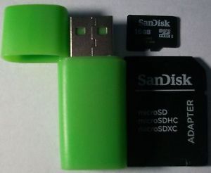SanDisk 16GB MicroSD Micro SDHC TF Memory Card Adapter USB Card Reader 132017595771