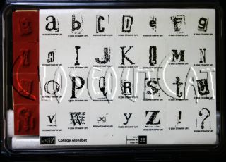 Stampin Up Collage Alphabet Stamps Set New UM A to Z Letters Altered Art Ret