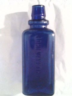 Antique Cobalt Blue Apothecary Poison Medicine Jar Bottle