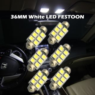 6 x Car Dome 5050 SMD LED Bulb Light Interior Festoon LED 36mm White