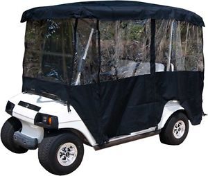 Black Golf Cart Enclosure Vinyl Cover 4 Passenger Carts with 80" Top