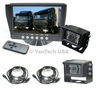 Two Camera 7" Rear View Backup System Truck Trailer RV Two 120° CCD Cameras