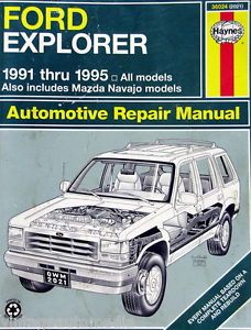1991 1995 Haynes Repair Manual Ford Explorer Mazda Navajo SUV
