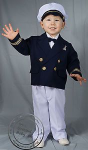 Baby Boy Sailor 5 Piece Christening Outfit Marine Wedding Pageboy Suit 0 18M