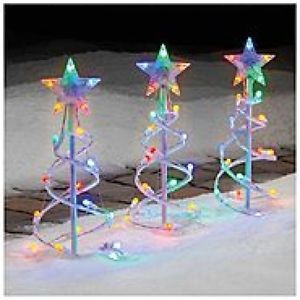 Christmas 18" Multi Colored Spiral Tree Pathway Markers Outdoor Decorations
