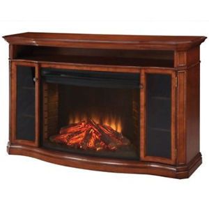 Electric Fireplace Media TV Center Entertainment Heater Stand Wood Storage
