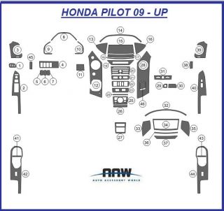 Honda Pilot LX EX EX L Touring Interior Wood Dash Trim Kit Set 2012 2013 2014