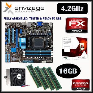 Asus M5A78L M USB3 AMD FX4170 4 2GHz Quad Core CPU 16GB DDR3 Motherboard Bundle