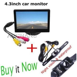 4 3" Car TFT Rearview Monitor E322 Car Backup Camera System Camera