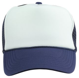 New Trucker Cap Blank Hat 5 Panel Summer Mesh Youth Cap Plain Navy Blue White