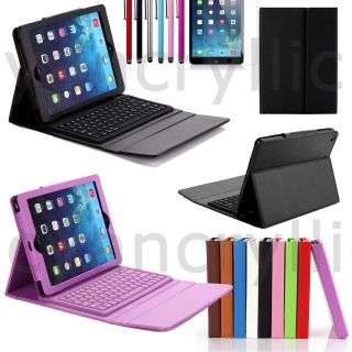 Wireless Silicone Bluetooth Keyboard PU Leather Stand Case for Apple iPad Air 5