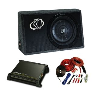 Kicker Car Audio Subwoofer Single 10" Truck Sub Box CVT10 DX250 1 Amp Package