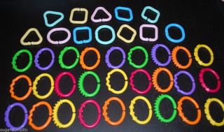 Lot of 39 Multicolored Baby Crib Toy Links