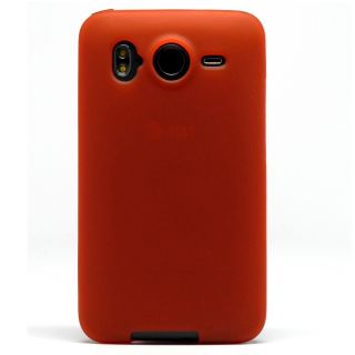 Bright Red TPU Candy Skin Case Cover Screen Protector HTC Inspire 4G Desire HD