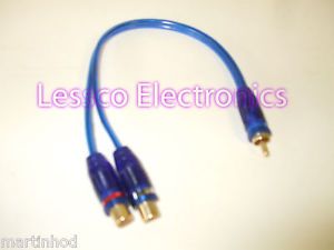 1 Male 2 Female Y Splitter RCA Composite Audio Cable