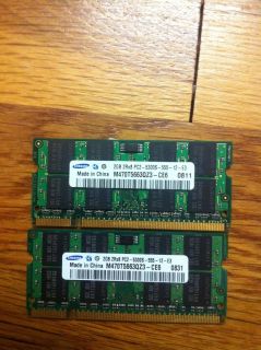 Lot Samsung 4GB 2X 2GB PC2 5300 DDR2 667MHz SODIMM Laptop Memory RAM 200pin