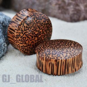 Pair of Coconut Wood Ear Plugs Big Gauges Organic Natural Plug Earlet Spools