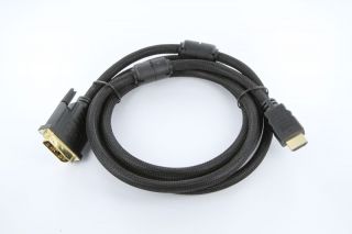 3 x 6 ft Woven Gold HDMI to DVI Cable for TV PC Monitor Computer Laptop LCD HDTV