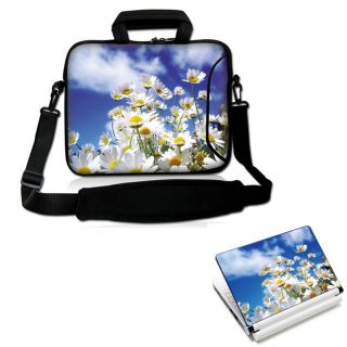 Laptop Sleeve Strap Messenger Bag Case 15" 15 6" Matching Skin FLOWERS78