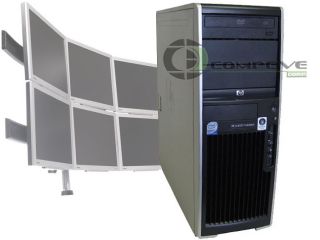 HP XW4600 Dual Core 2 33GHz 4GB RAM Win 7 6 Monitor Desktop Computer Tower