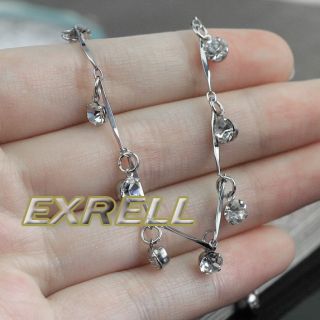 Silver Women Crystal Rhinestone Chain Dangle Anklet Ankle Bracelet Jewellery New