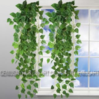 Artificial Fake Hanging Vine Plant Leaves Garland Home Garden Wall Decoration
