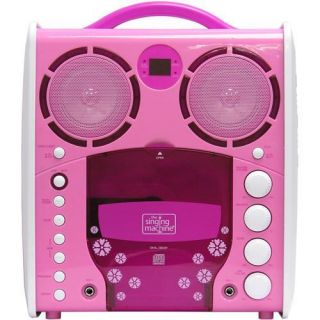 Singing Machine Portable Vertical Load CDG Karaoke Player TV CD Kids Girls Pink