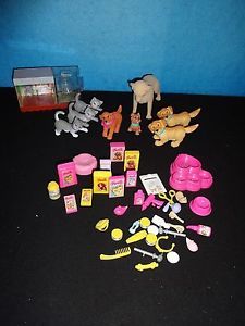 Barbie Doll Pet Lot Dogs Cats Accessories Food Brushes