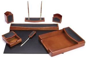  Black Oak Wood Desk Accessories Set Professional Office Supplies New