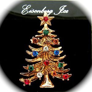 Eisenberg Ice Christmas Tree Brooch