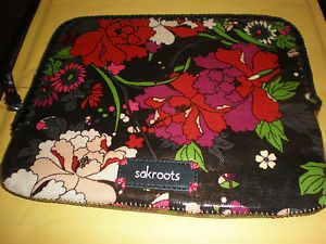 Sakroots Artist Circle Black Multi Color Flower Power iPad Netbook Tablet Case