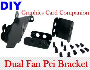 Dual Fan Mount Rack PCI Slot Bracket for Video Card