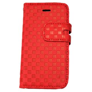 Apple iPhone 4 4S Red Leather Flip Case Cover Skin Protector Clutch Card Wallet
