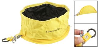 Portable Collapsible Design Pet Dog Yellow Food Water Bowl