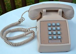 Vtg Beige Western Electric Bell System Push Button Desk Phone 2500 Series