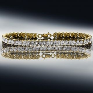 Ladies 1 00 CTW Genuine Diamond 14k Yellow Gold Finish Tennis Bracelet
