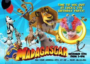 Printable Madagascar 3 Birthday Party Invitations