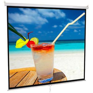 119" 1 1 Manual Projection Screen Pull Down Projector Home Theater Movie 84"X84"
