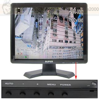 15'' LCD TFT Monitor with VGA HDMI RCA Video Audio for Security Surveillance