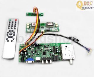 LCD Controller Board TV PC DVD DIY Kit Top TECH2025L 4 in 1 Inverter LVDS