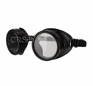 Aviator Steampunk Biker Motorcycle Riding Goggles Safety Glasses Dot Clear CLR11