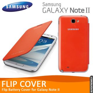 New Genuine Samsung Galaxy Note 2 II N7100 LTE 4G Flip Cover Battery Case Orange