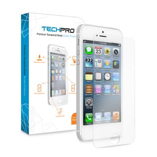 Techpro Premium Shatter Proof Tempered Glass Screen Protector for Apple iPhone 5