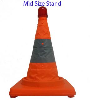 18" Collapsible Safety Security Traffic Cone with Light