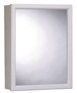 16x20 inch White Frame Swing Door Surface Mount Medicine Cabinet with 1 Shelf