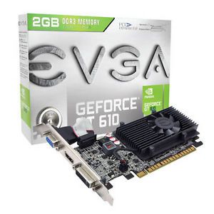 EVGA NVIDIA GeForce GT 610 2GB GDDR3 64bit DVI HDMI VGA PCI E Graphic Video Card