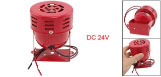 DC 24V Red Industrial Motor Driven Air RAID Siren Horn Car Alarm