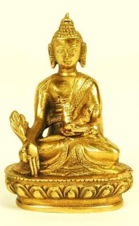 Bronze Seated Buddha Statue Buddhism Dhyana mudra Wisdom Pearl Feng Shui 3"
